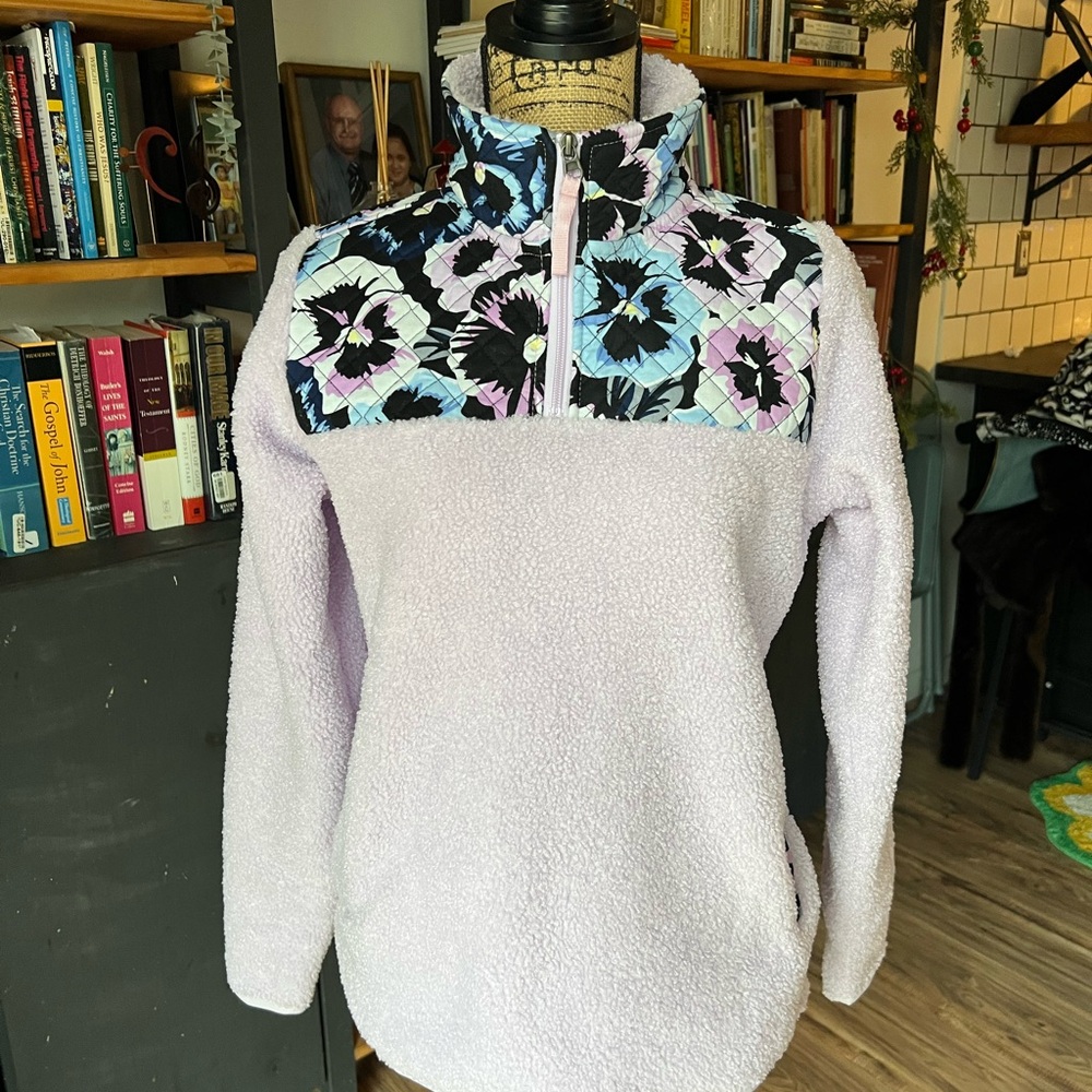 Vera Bradley Lilac Floral Cowl Sweater